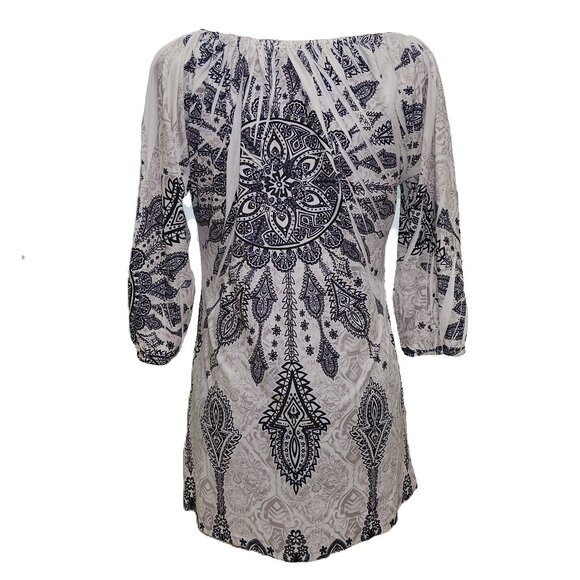 Black & White Paisley Blouse with Rhinestones - Picture 3 of 5